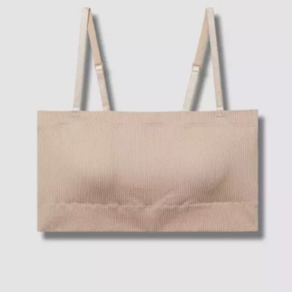 Torrid Women's 2 Plus Size Unlined Seamless Rib Bandeau Rose Dust New - Picture 4 of 6